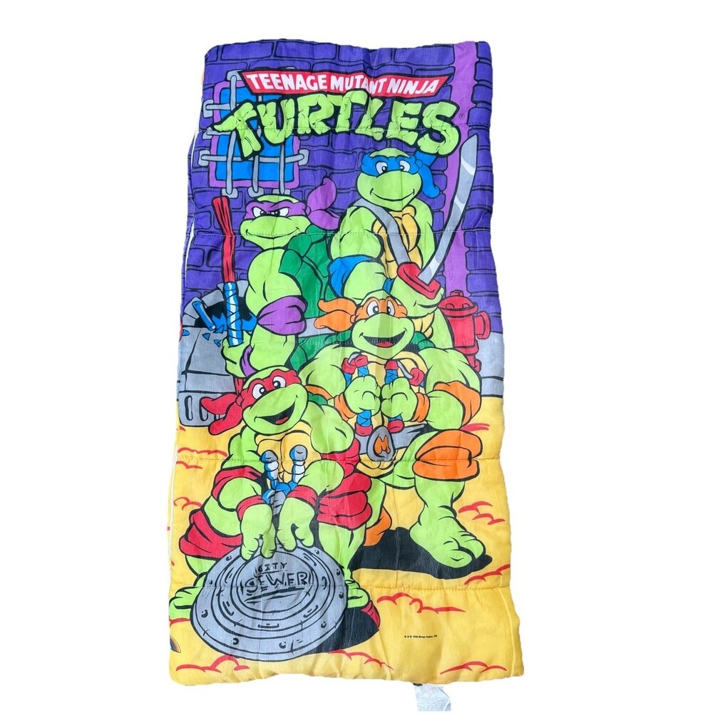 1990 Mirage Teenage Mutant Ninja Turtles Youth Kids Sleeping Bag TMNT Faded